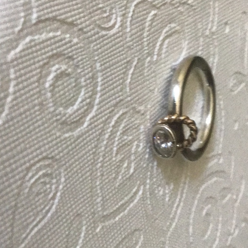 Pandora retired halo ring clear cz w 14k gold